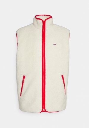 Tommy Jeans COLLEGIATE GILET UNISEX - Vest - ancient white