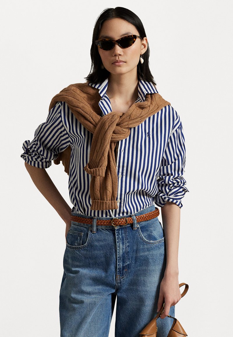 Polo Ralph Lauren RELAXED FIT STRIPED COTTON SHIRT - Košilová halenka  - fall royal/white
