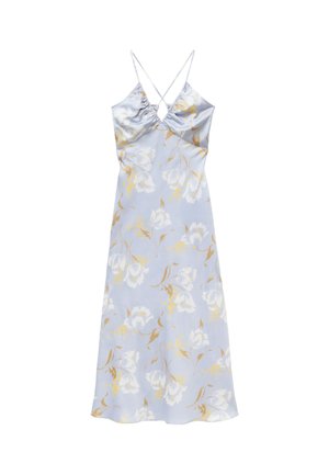 & OTHER STORIES, & OTHER STORIES SATIN SLIP MIDI DRESS - Robe de jour - light blue floral