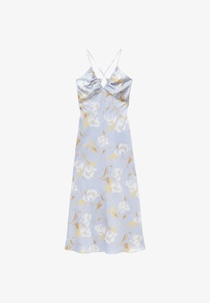 & OTHER STORIES, & OTHER STORIES SATIN SLIP MIDI DRESS - Day dress - light blue floral