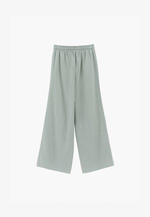 OXXO, OXXO HIGH WAIST WIDE LEG ELASTIC WAIST PANTS - Broek - aqua gray