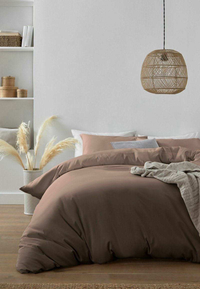 Next RICH DUVET COVER AND PILLOWCASE SET - Bettwäsche - dark natural/braun