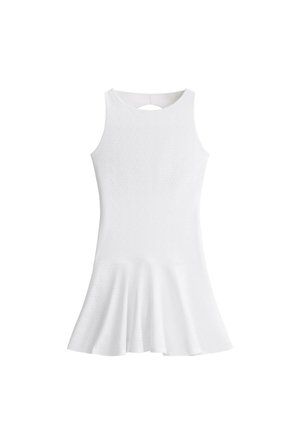OYSHO, EMBROIDERED COMFORTLUX SHORT DRESS - Robe de sport - white