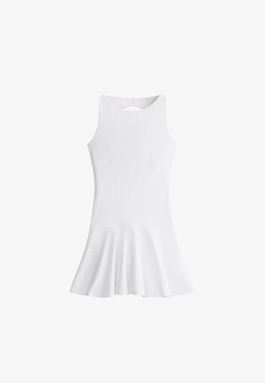 OYSHO, EMBROIDERED COMFORTLUX SHORT DRESS - Robe de sport - white