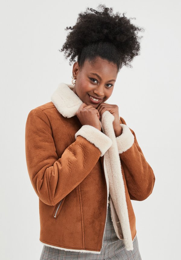 Kunstlederjacke - camel