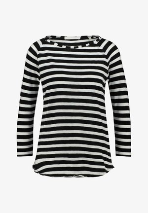 ORGANIC GESTREIFTES HEAVY JERSEY LONGSLEEVE - Long sleeved top - schwarz