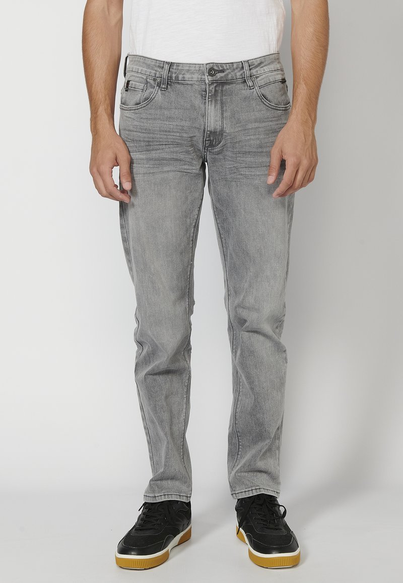 Koroshi STRETCH - Pieguloša piegriezuma džinsi - denim gris grey denim