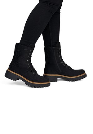 Rieker, RIEKER BIKER BOOTS 72609 - Plateaustiefelette - black