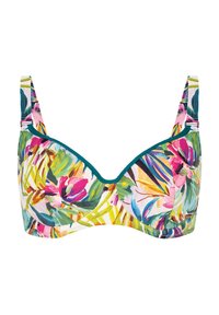 Niewybrane, biustonosz kąpielowy na duży biust tropikalny print