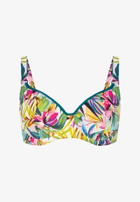 Wybrany, biustonosz kąpielowy na duży biust tropikalny print