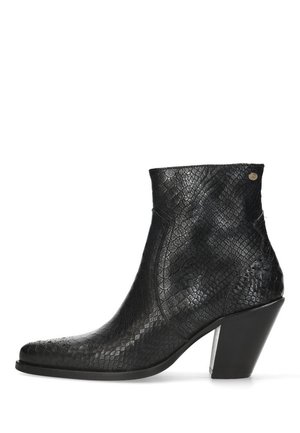 BLAIRE WITH BROGUE - High heeled ankle boots - black