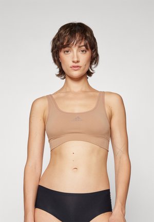 adidas Sportswear SCOOPED BRALETTE REMOVABLE COOKIES - Topp - toasted almond