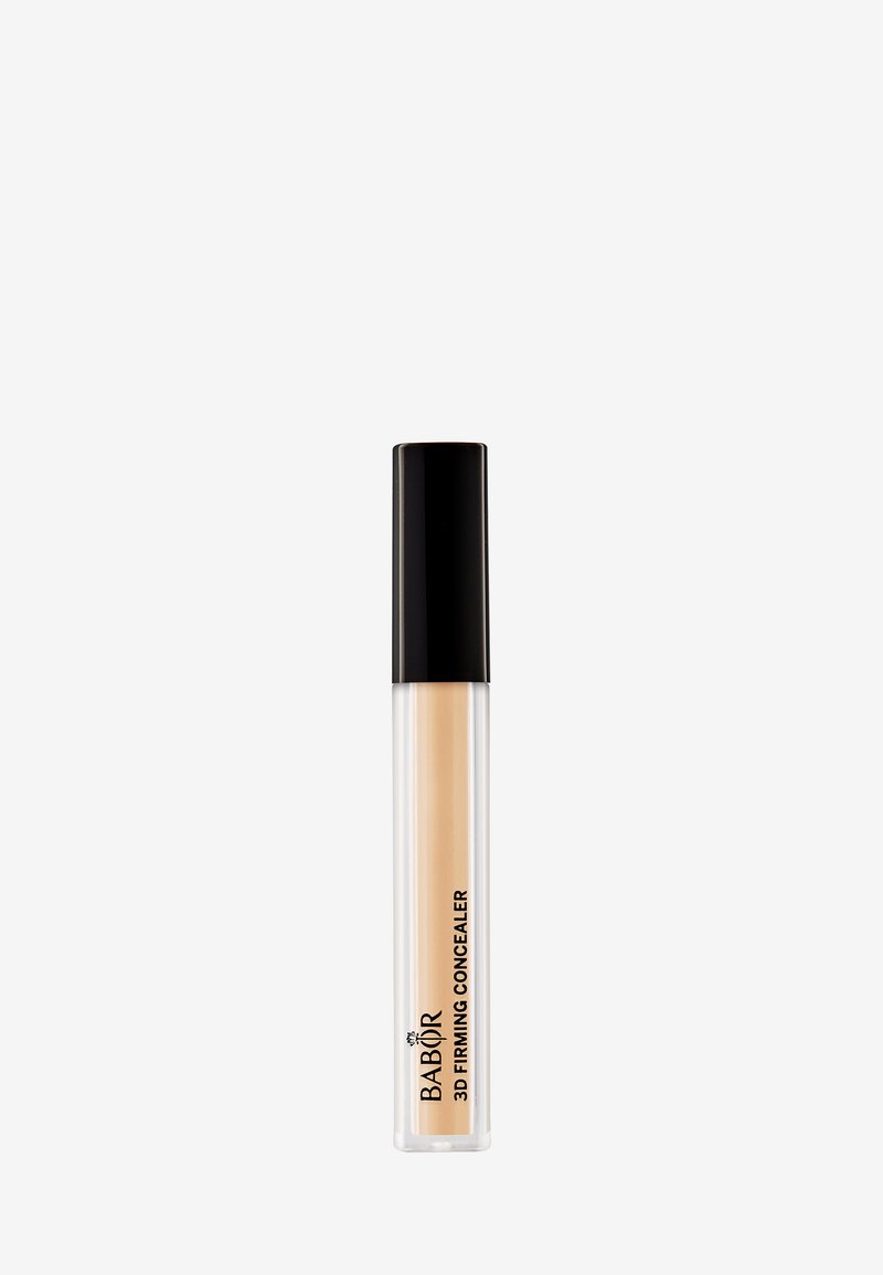 Babor 3D Firming Concealer in een doorzichtige tube met een zwarte dop, met een lichtbeige tint en minimalistische branding.