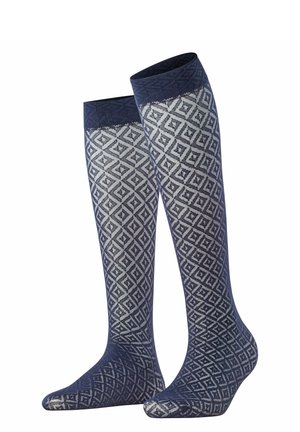 FALKE TESSELLATING 25 DENIER SHEER - Kniekousen - marine