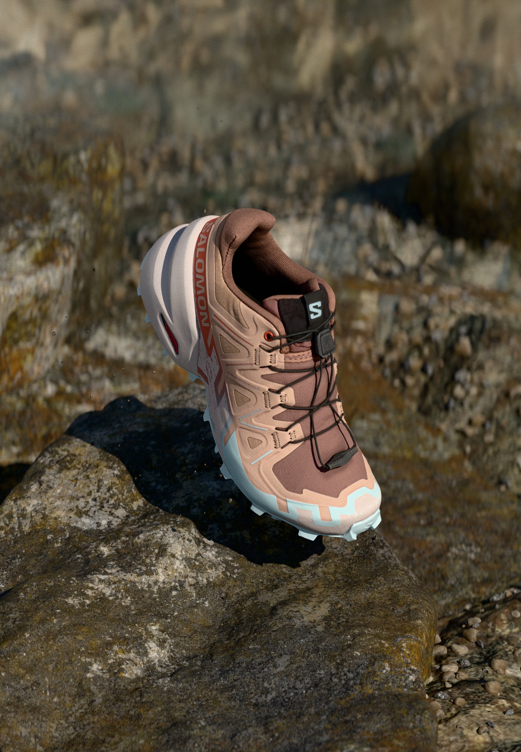 Salomon Beige and Pink Trail Running Shoes Salomon XT-6 477373 | OVERKILL main image 3