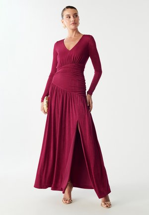 CORA - Dolga obleka - raspberry red