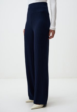 HIGH-WAISTED WIDE - Pantaloni - dark blue