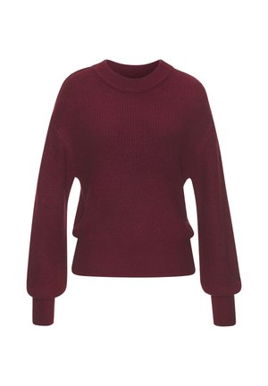 Strickpullover - dunkelrot-meliert