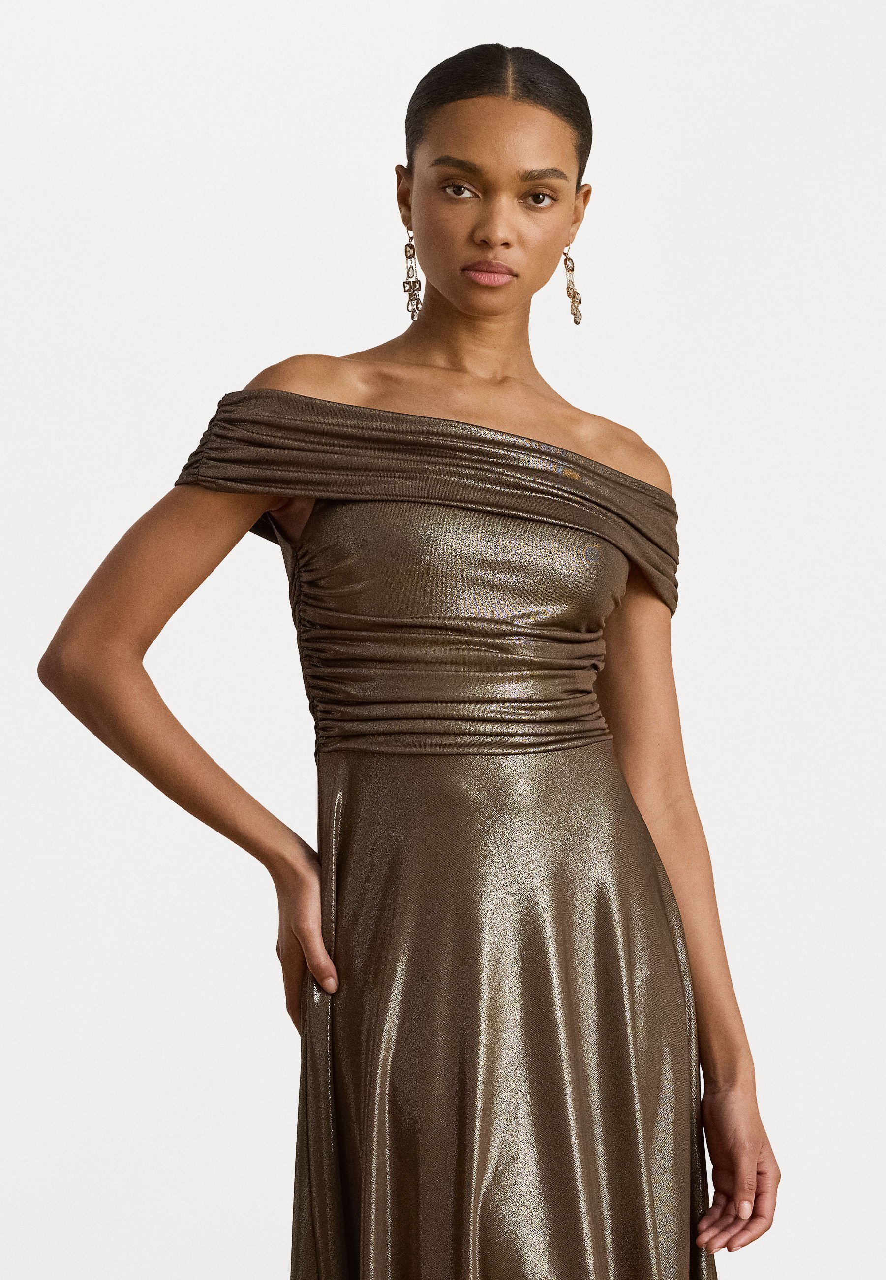 strapless open back dress Taupe Party With Me Dress
