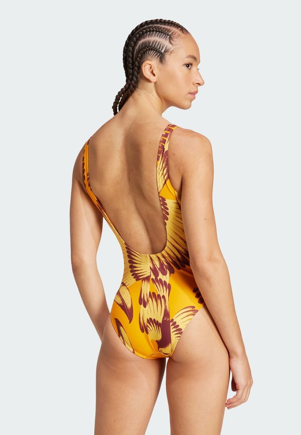 FARM 3-STRIPES - Swimsuit - bright orange   pulse lime3