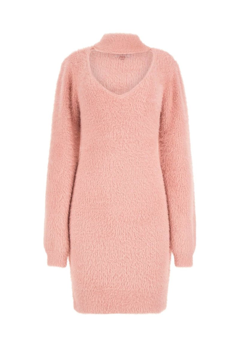 Guess Gebreide jurk donkerroze Guess Gebreide jurk donkerroze