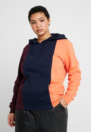 LADIES TRIPPLE HOODY - Hoodie - redwine/midnightnavy