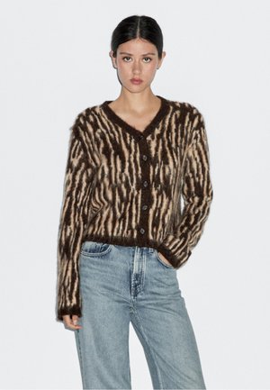 ANIMAL PRINT - Cardigan - dark brown