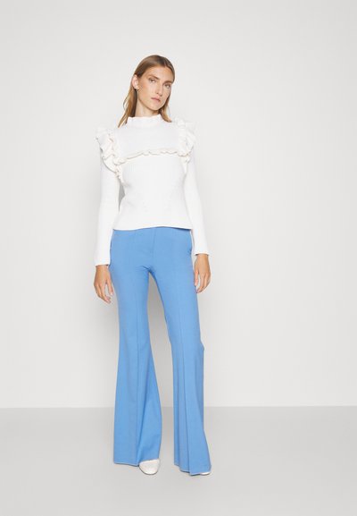 Erdem LONG SLEEVE FLARED HEM AND RUFFLE DETAIL - Πουλόβερ - cream