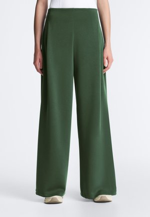 HIGH RISE PLEATED - Pantaloni - mottled green