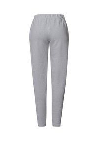 Grijze sweatpants met elastische tailleband en taperende benen. Zachte textuur, eenvoudig ontwerp, geen zichtbare zakken of hardware, geschikt voor casual wear.