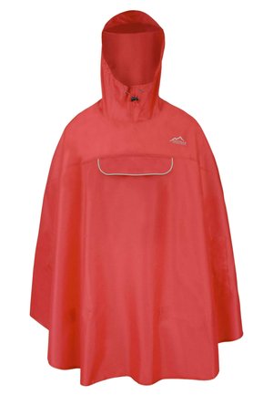 UNISEX WASSERDICHTER REGENPONCHO MIT KAPUZE UND REFLEKTOR - Regenjacke / wasserabweisende Jacke - rot