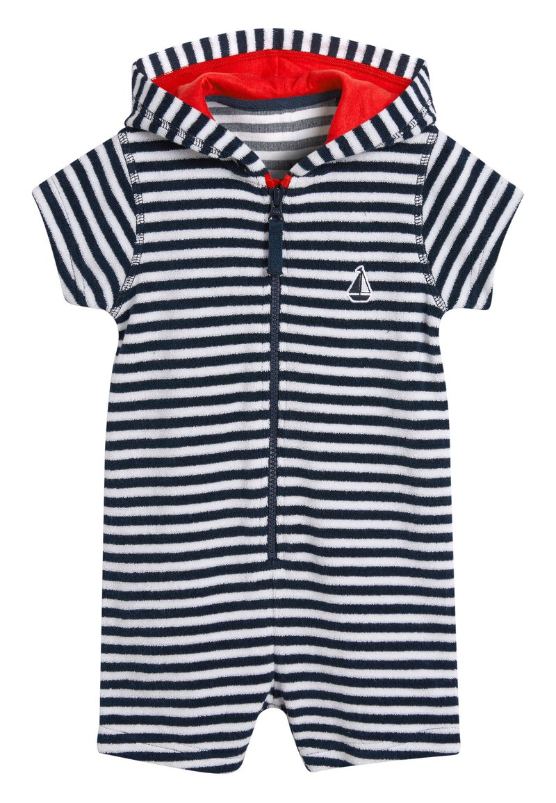 Next NAVY STRIPE TOWELLING ALL-IN-ONE (3MTHS-7YRS) - Mono - blue