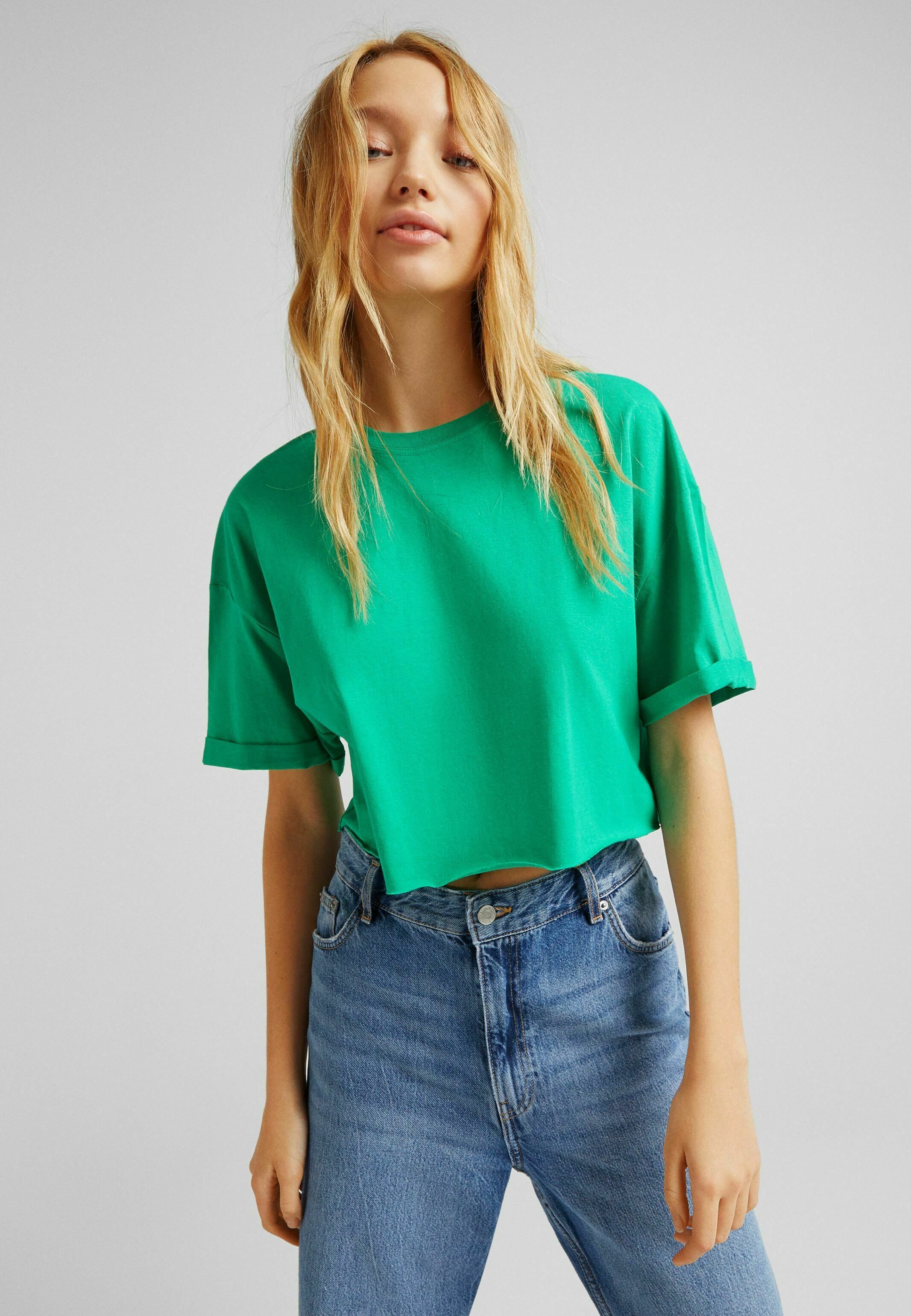 Bershka Basic T-shirt - green - Zalando.de