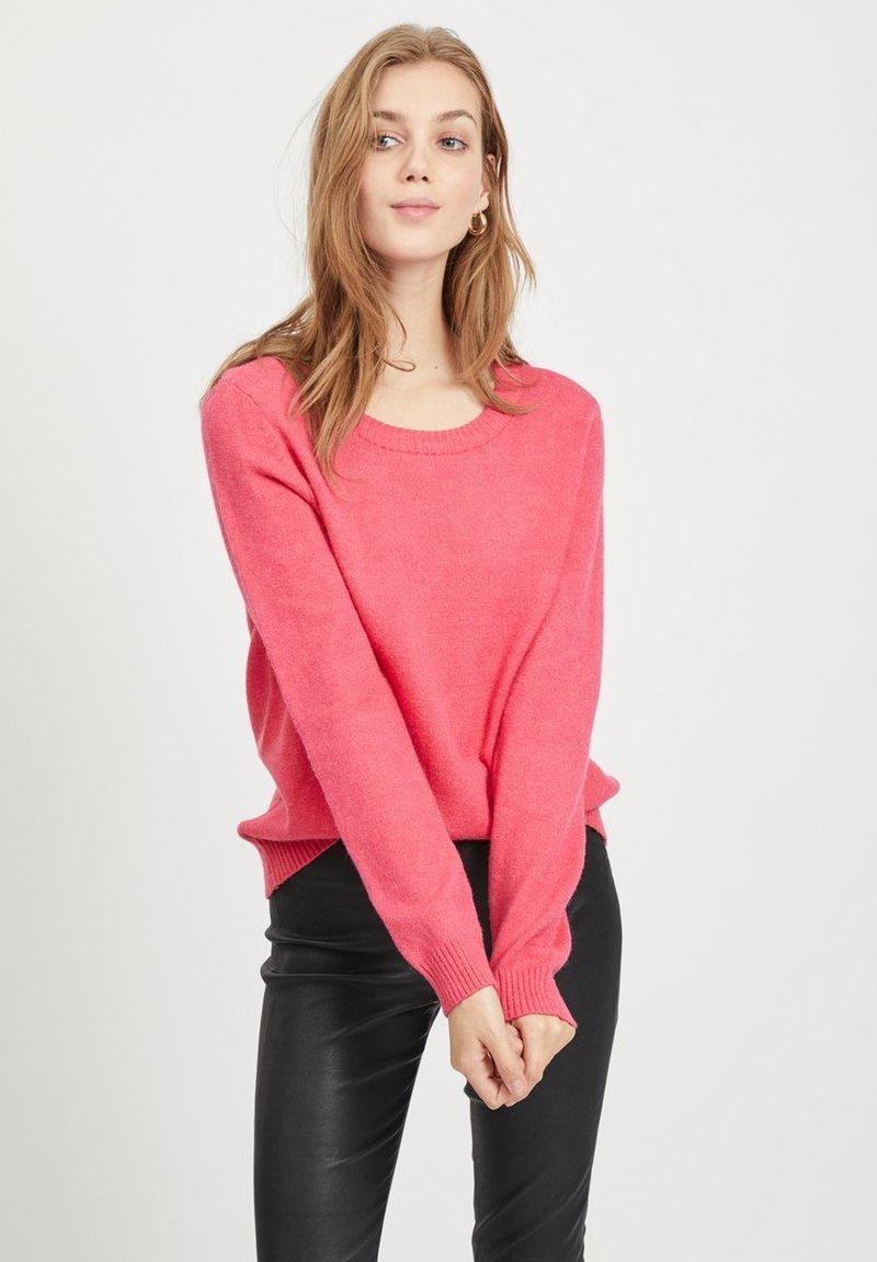 VILA VIRIL O-NECK - Vesta - raspberry