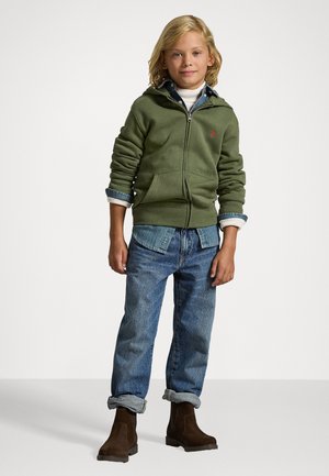 FLEECE FULL-ZIP HOODIE - Zip-up sweatshirt - mint olive
