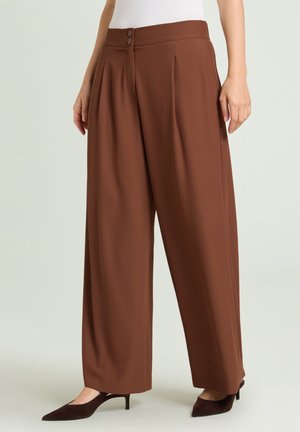 Luisa Viola, PANTALONI AMPI IN CADY FLUIDO - Stoffhose - marrone