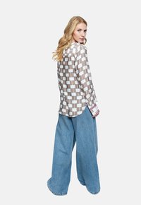 Emily van den Bergh Bluse - white taupe geometric