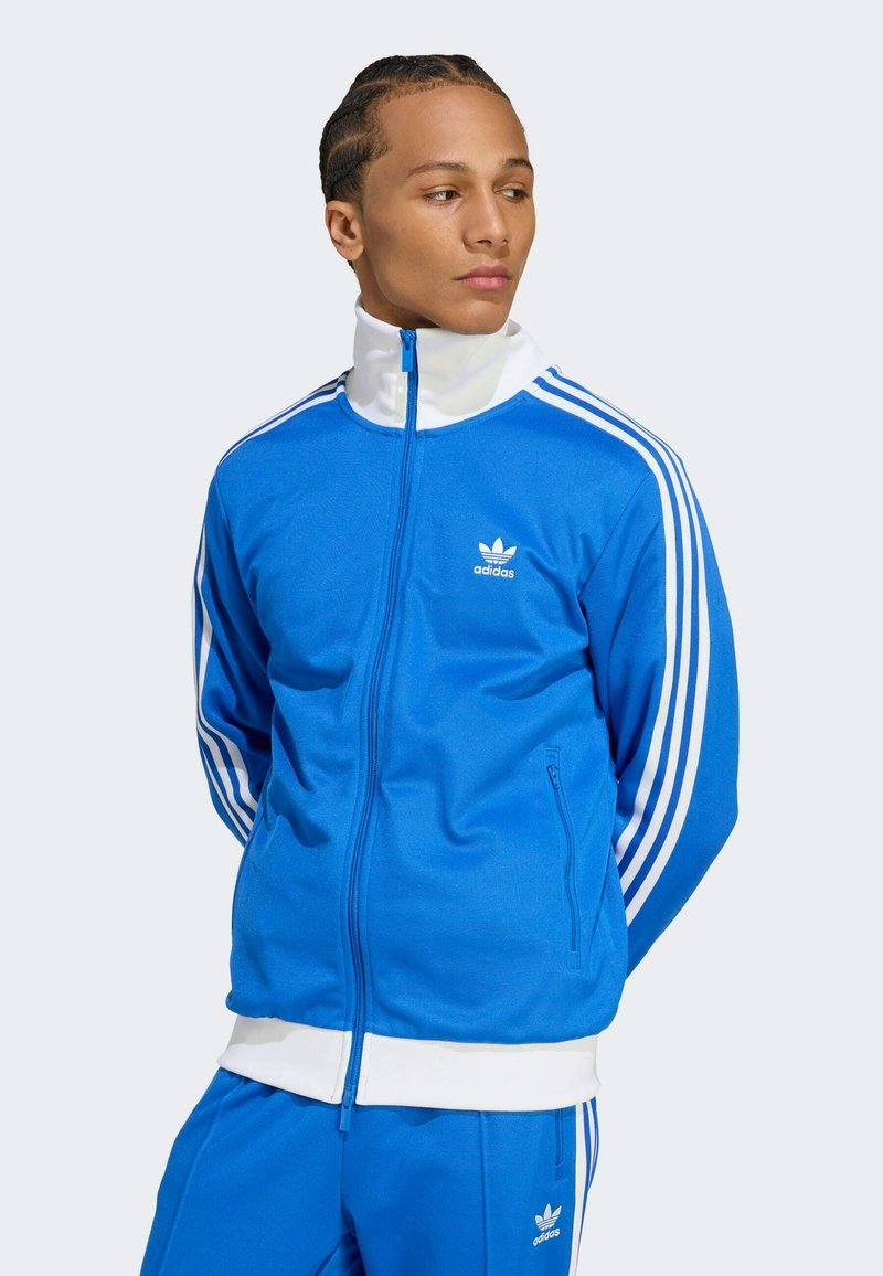 adidas Originals Majica s kapuljačom i patentnim zatvaračem - blue white