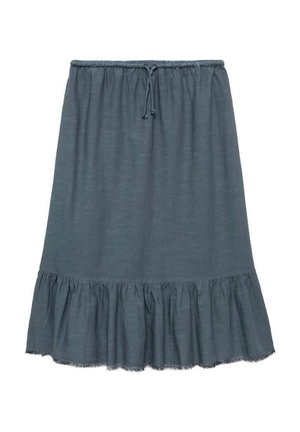 RUFFLED - Maxi skirt - dark blue