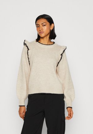 SLFALVA FRILLS O NECK - Strickpullover - birch