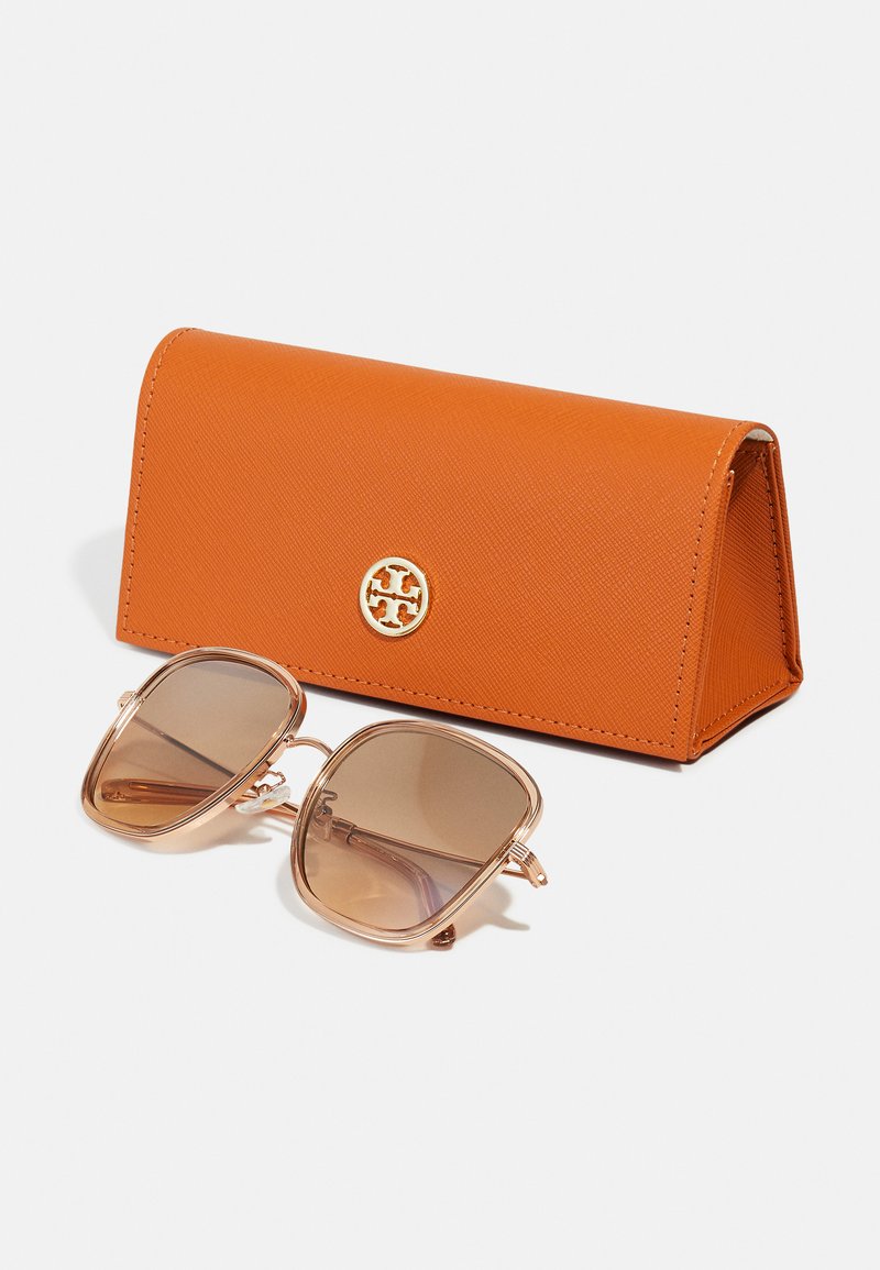 Tory Burch Blush Square Sunglasses with Orange Case and Blush Pouch Tory Burch | Accessories | Tory Burch Blush Sunglasses With  main image 4