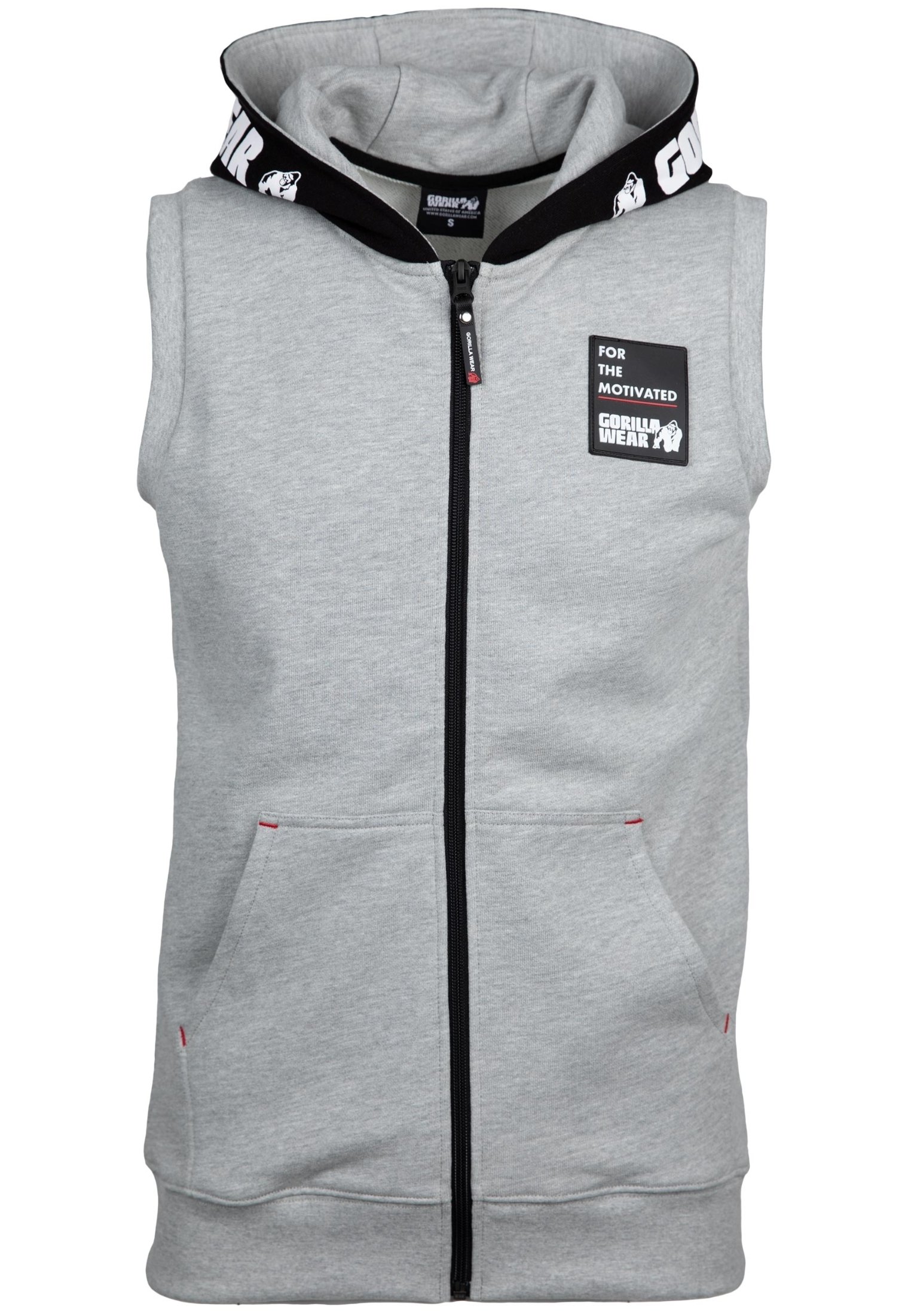Gorilla Wear Sullivan Trainingsjacke - Slim Fit, Mit Kapuze & Reißverschlusstaschen | Aus Polyester-Spandex, Grau