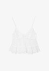 EMBROIDERED FLOWING STRAPPY TOP - Top - beige