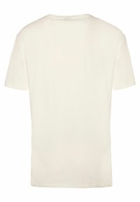 Korte mouwen, ronde hals t-shirt van lichtbeige katoen. Eenvoudig ontwerp met een relaxte pasvorm en een gladde textuur, zonder zichtbare patronen of accenten.