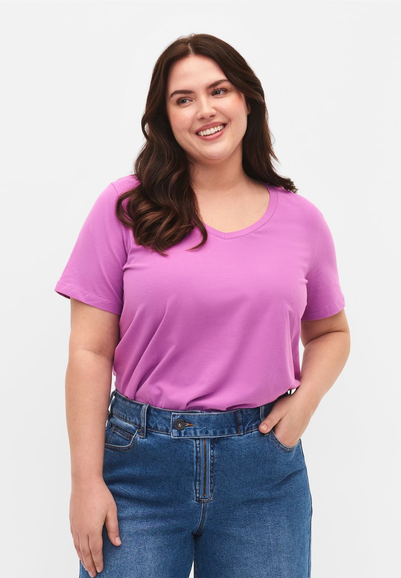 Zizzi T-shirt basic - iris orchid