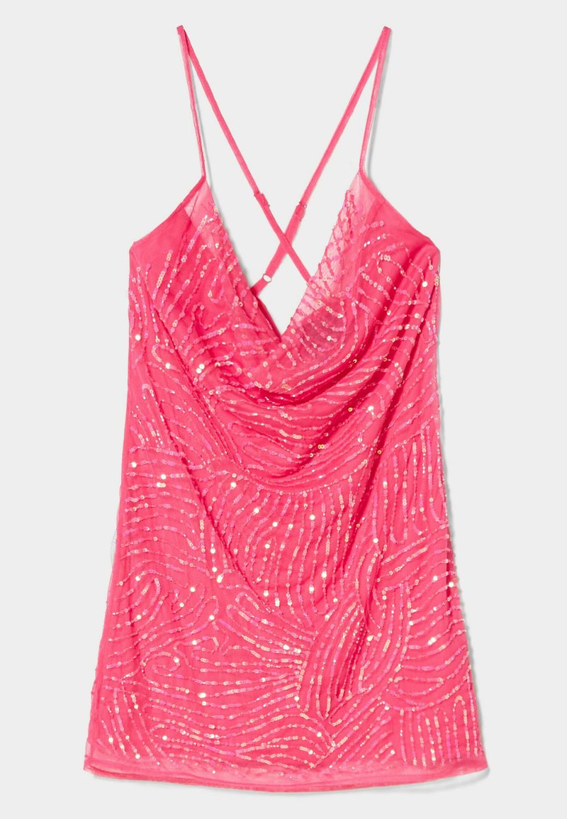 Bershka Cocktailjurk donkerroze