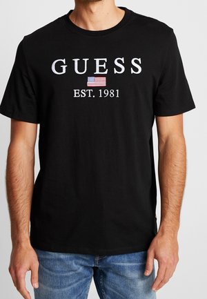 T-shirt med print - black