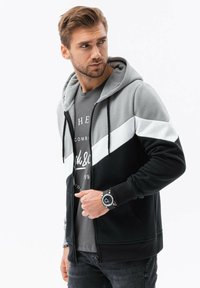 Ombre THREE-COLOR  WITH A HOOD B1419 - Felpa con zip - grey