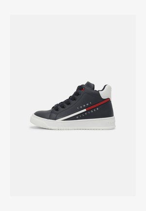 High-top trainers - blue/white