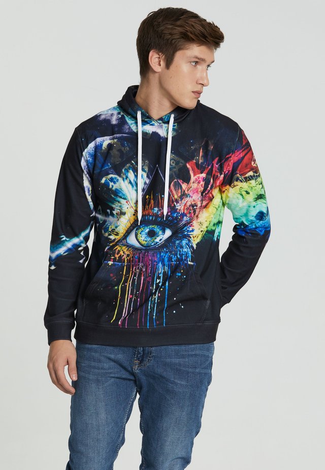 PRINT PRISM - Felpa con cappuccio - black